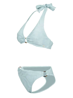 Hollymai-Jacquard Dames Bikini | Aqua Grey