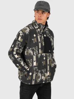 Kelstyn-Print Heren Fleece | Siberia Black