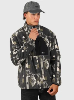 Kelstyn-Print Heren Fleece | Siberia Black