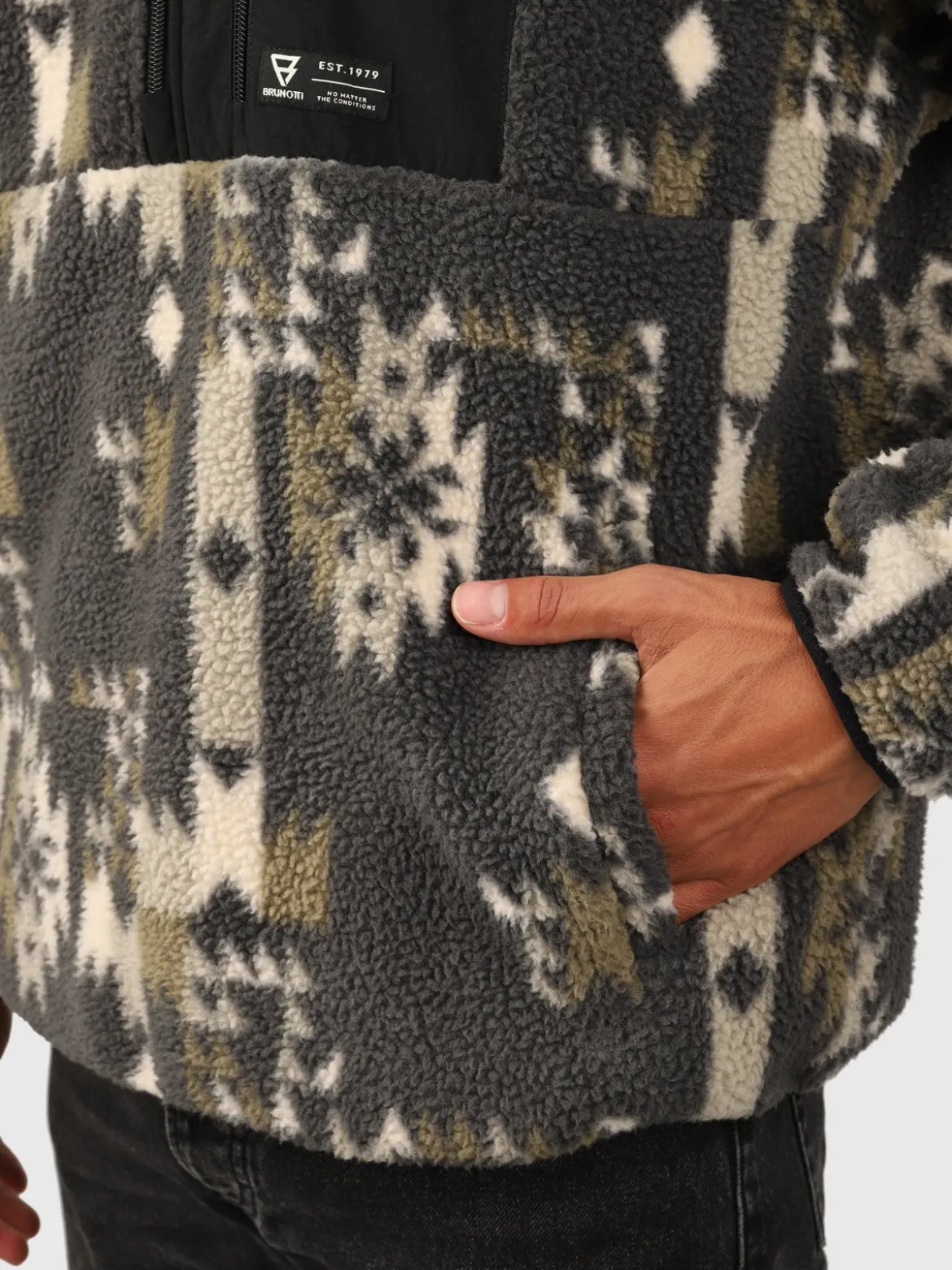 Kelstyn-Print Heren Fleece | Siberia Black
