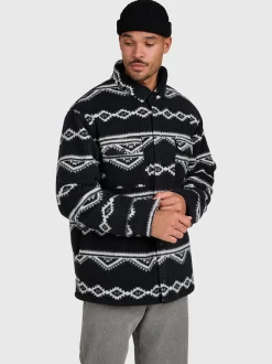Kevionnet Men Fleece Jacket | Black