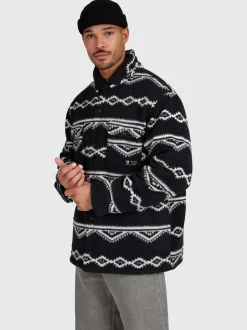 Kevionnet Men Fleece Jacket | Black