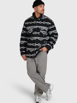 Kevionnet Men Fleece Jacket | Black