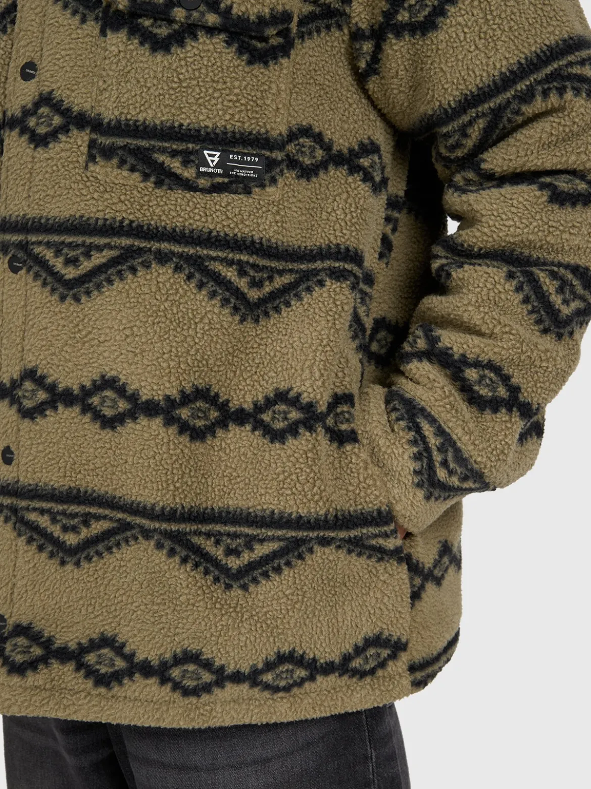Kevionnet Men Fleece Jacket | Dusky Green