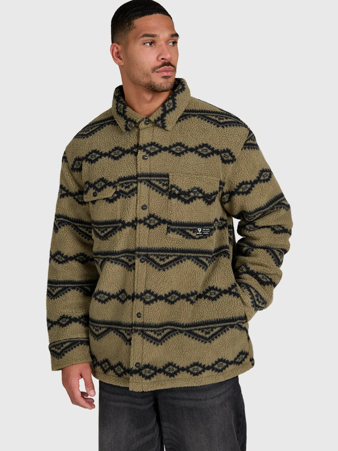 Kevionnet Men Fleece Jacket | Dusky Green