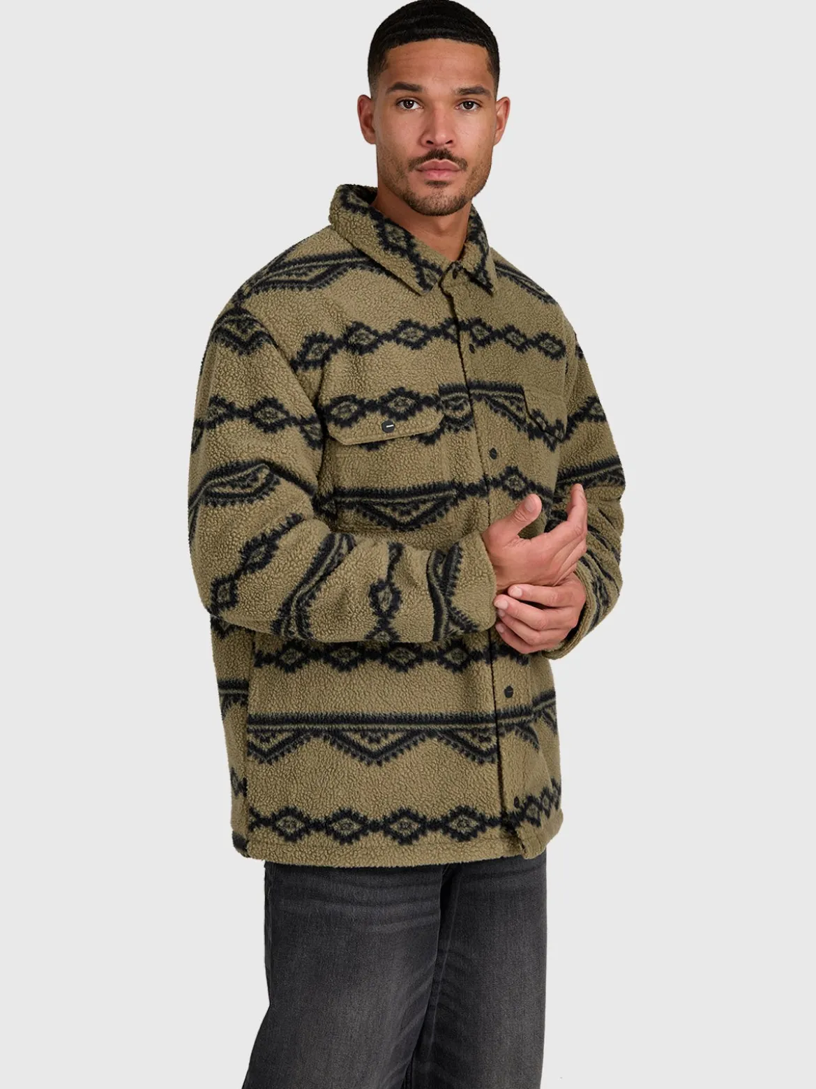 Kevionnet Men Fleece Jacket | Dusky Green