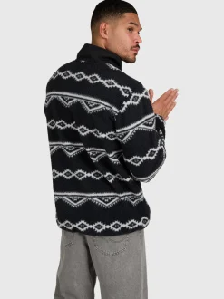 Kevio-Zip Men Urban Fleece | Black