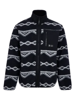 Kevio-Zip Men Urban Fleece | Black