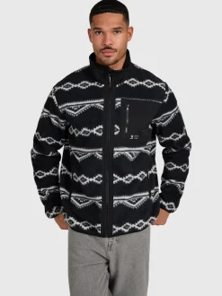 Kevio-Zip Men Urban Fleece | Black