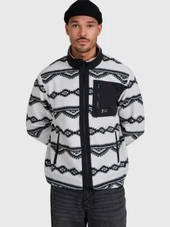 Kevio-Zip Men Urban Fleece | Soft Grey