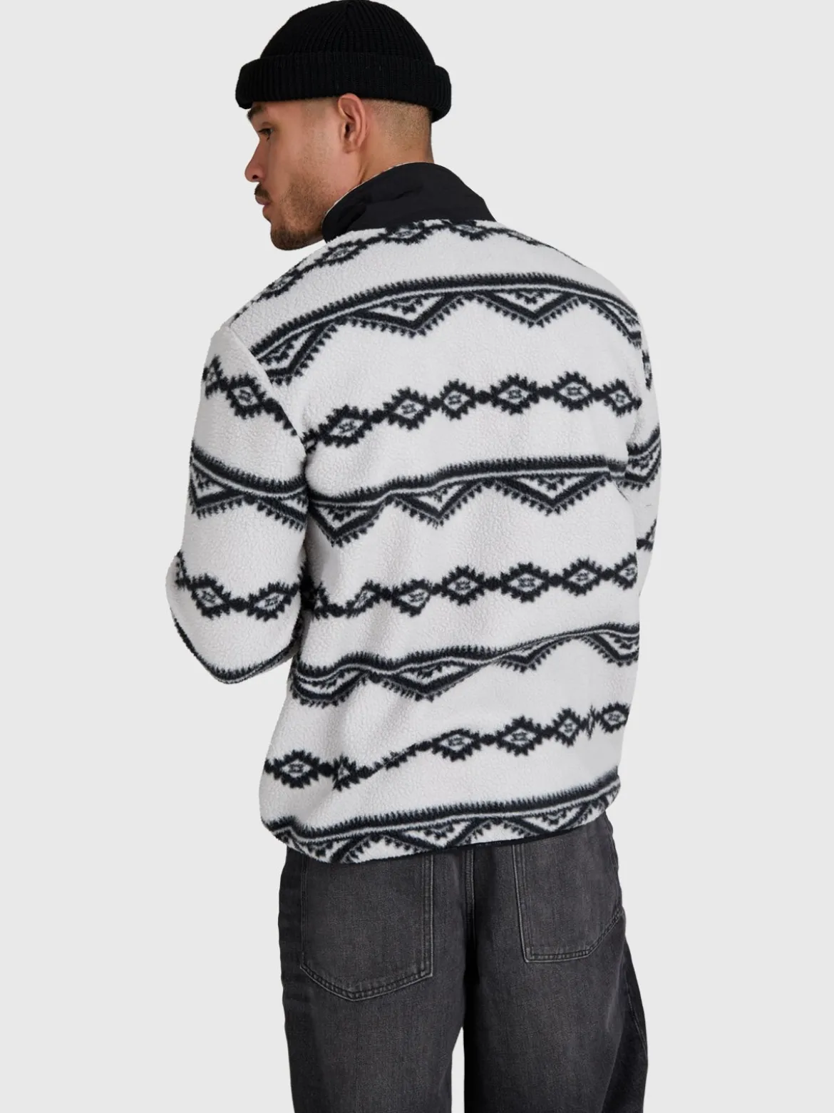 Kevio-Zip Men Urban Fleece | Soft Grey