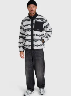 Kevio-Zip Men Urban Fleece | Soft Grey