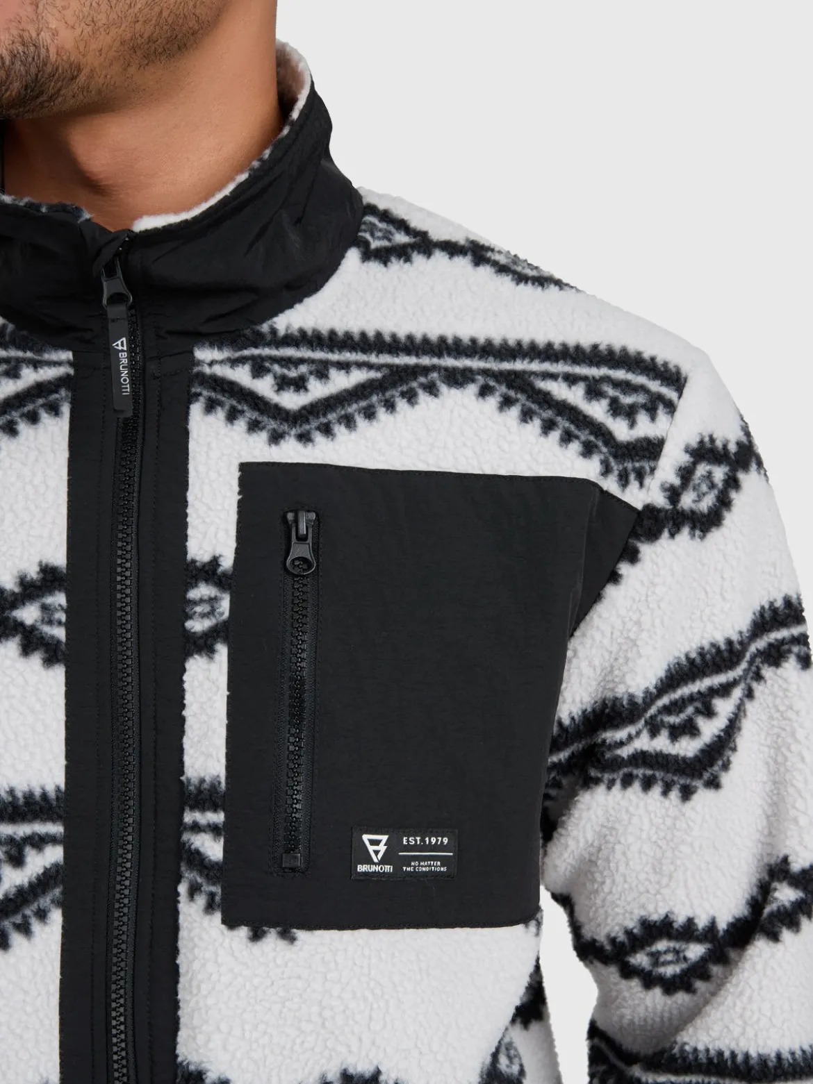 Kevio-Zip Men Urban Fleece | Soft Grey
