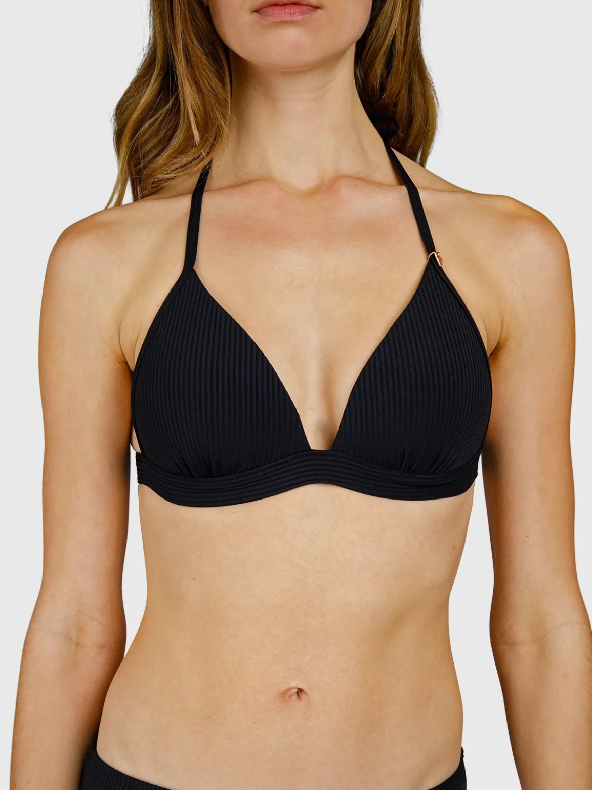 Lisselot-Rib Dames Bikini Top | Zwart