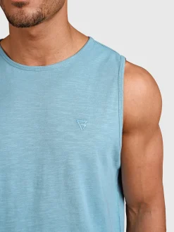 Malaku-Slub Heren Singlet | Adriatic Blue