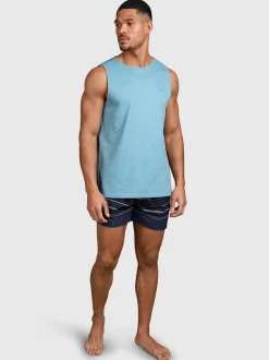 Malaku-Slub Heren Singlet | Adriatic Blue