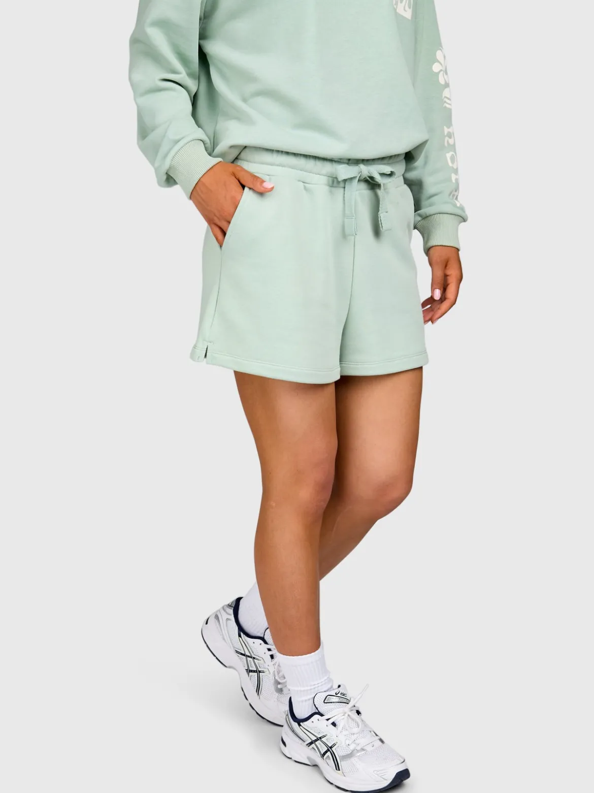 Milly Dames Sweat Short | Aqua Grey