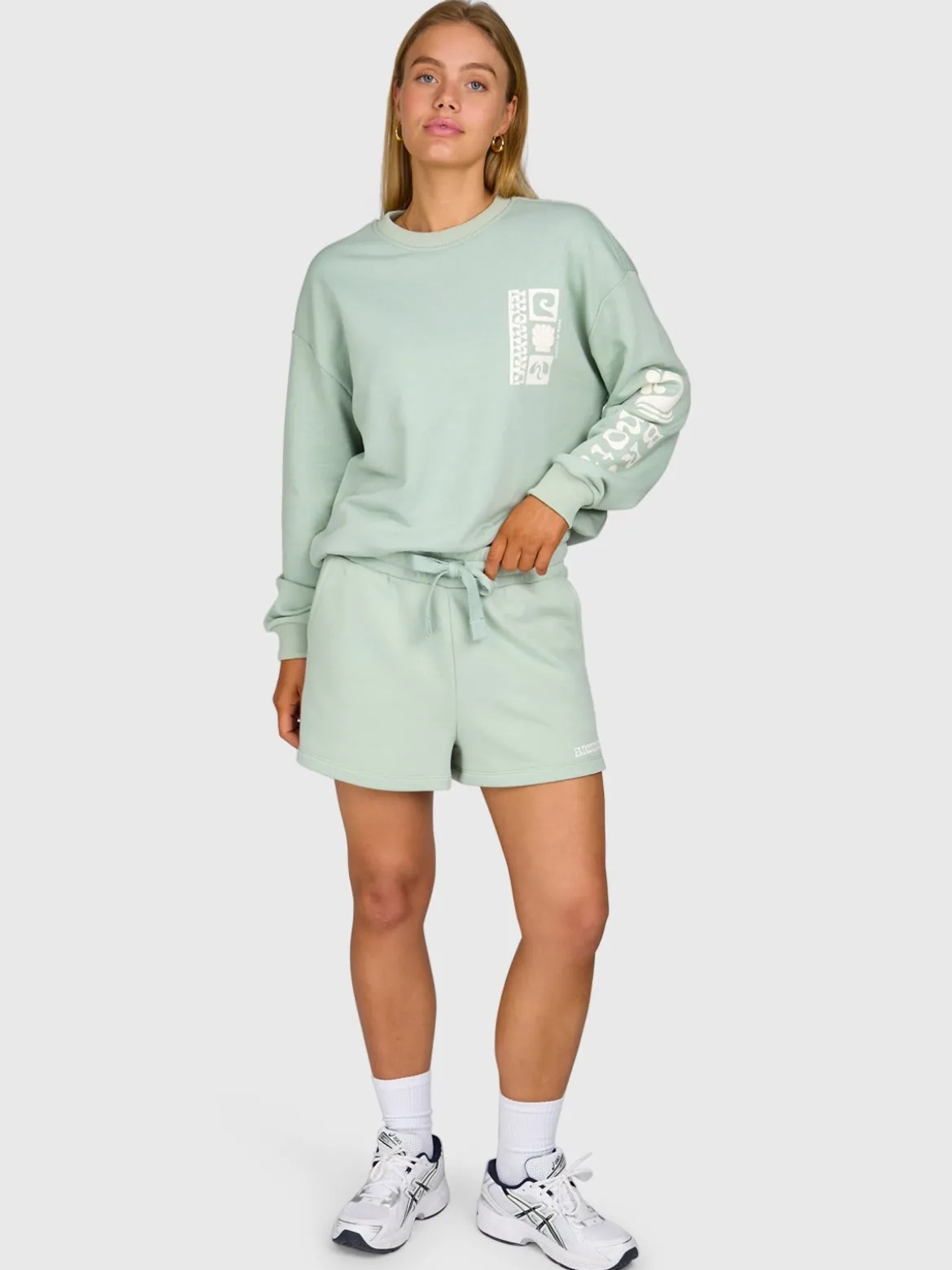 Milly Dames Sweat Short | Aqua Grey