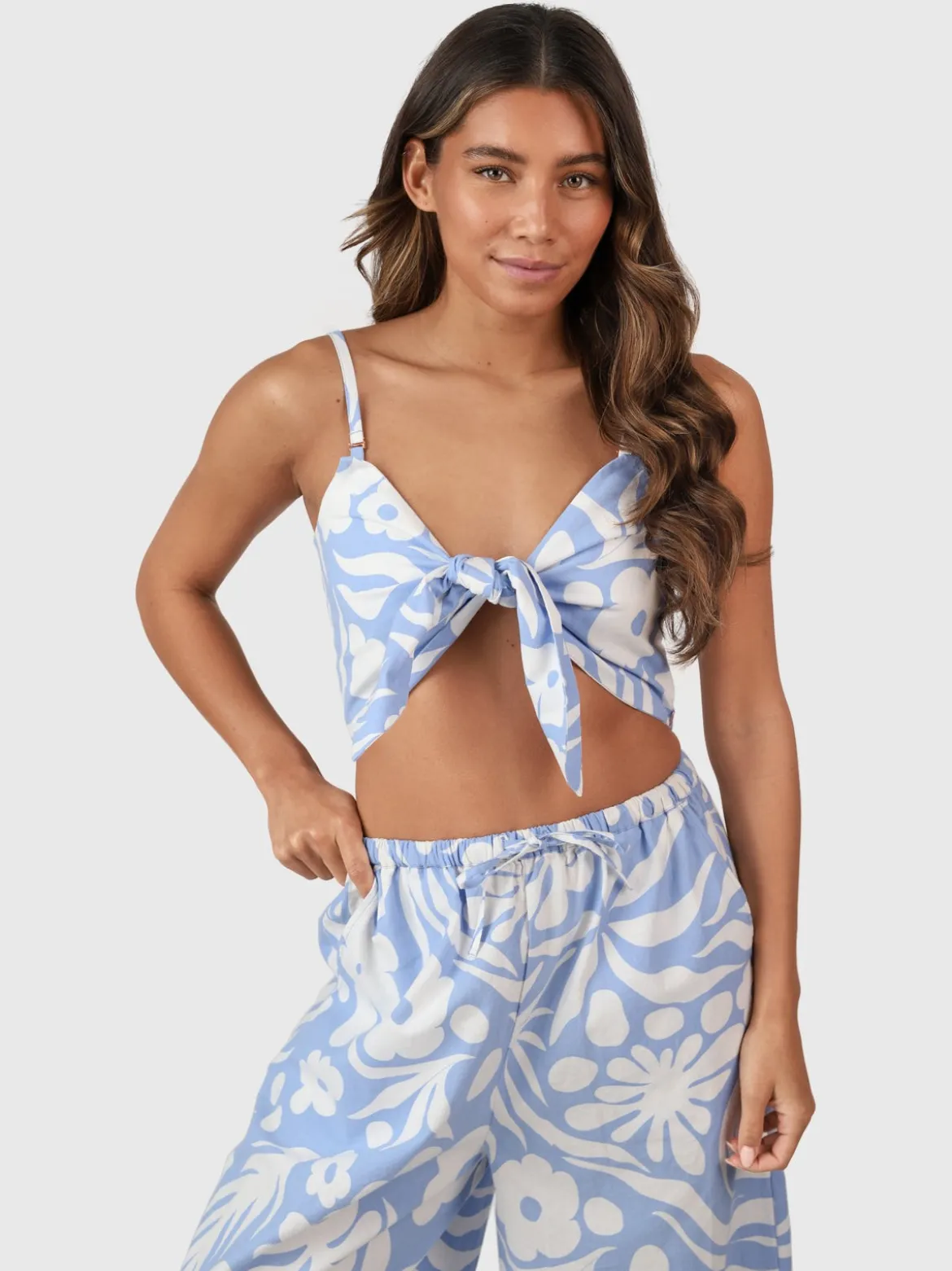 Nadine-Swirl Dames Top | Bluebell