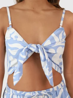 Nadine-Swirl Dames Top | Bluebell
