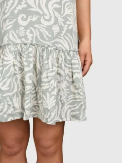Nami-Print Dames Dress | Aqua Grey