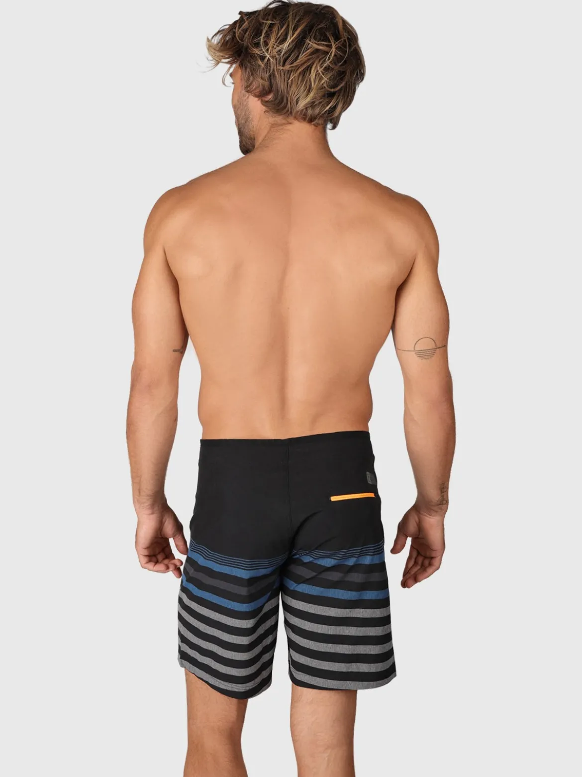 Paitor-Stripe Heren Boardshort | Zwart