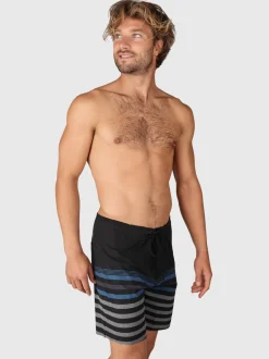 Paitor-Stripe Heren Boardshort | Zwart