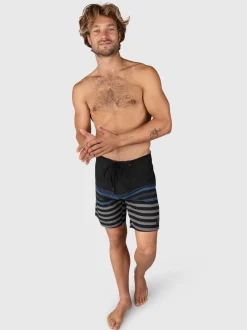 Paitor-Stripe Heren Boardshort | Zwart