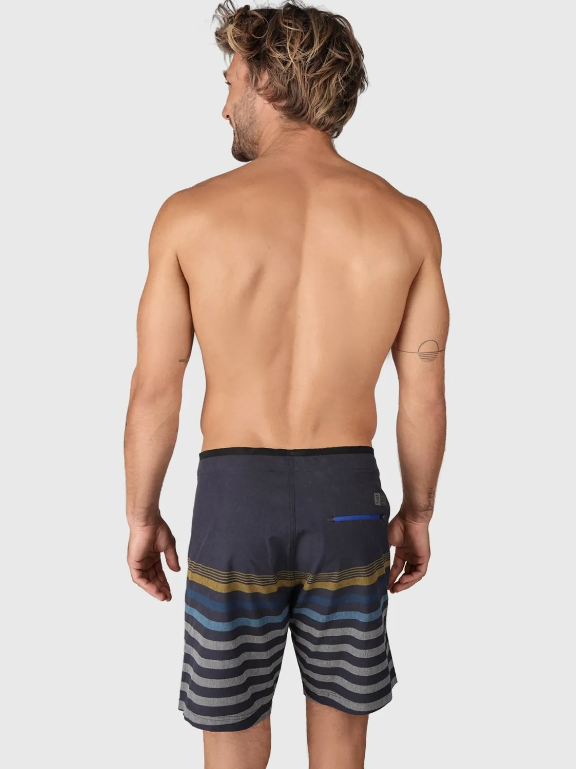 Paitor-Stripe Heren Boardshort | Blauw