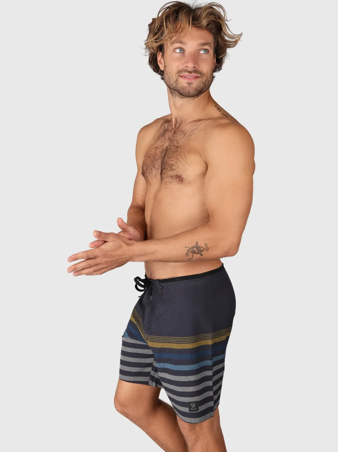 Paitor-Stripe Heren Boardshort | Blauw