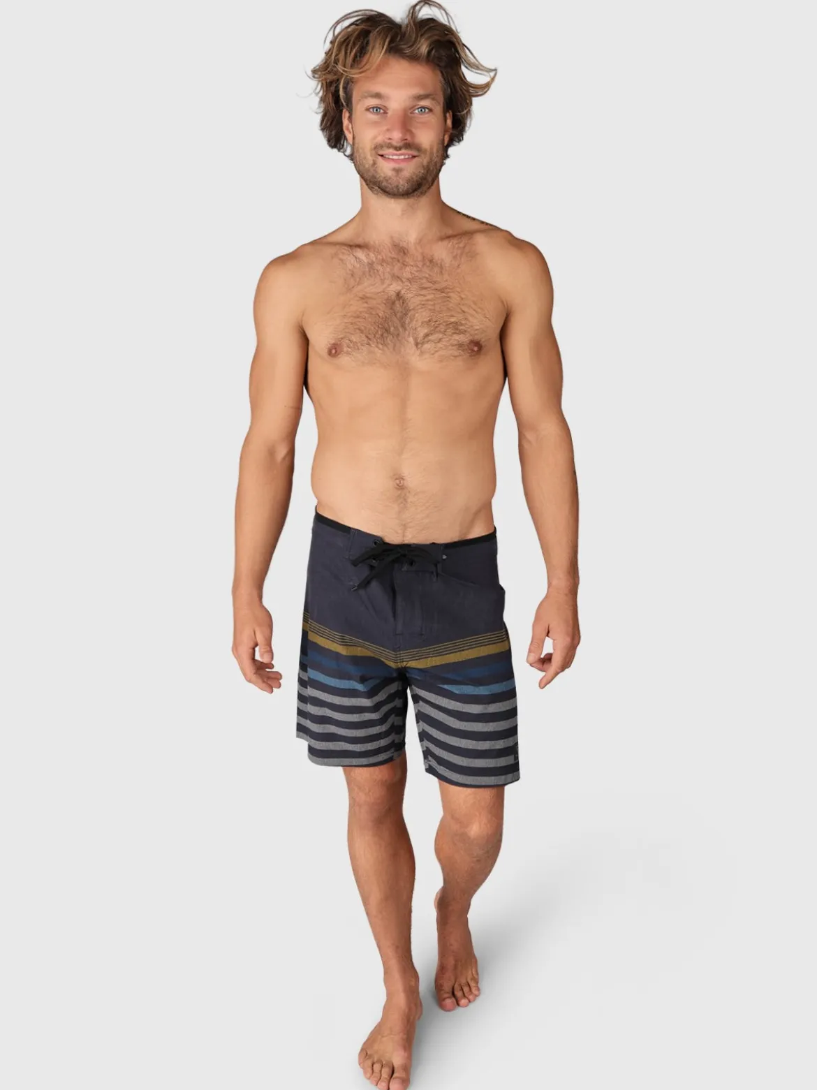 Paitor-Stripe Heren Boardshort | Blauw