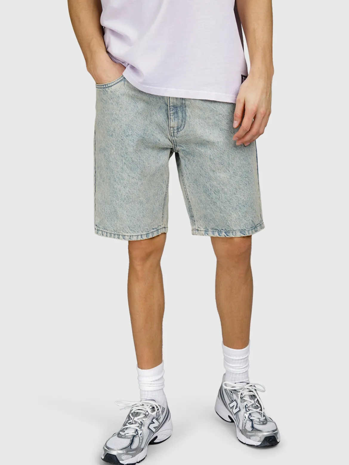 Relaxtime Heren Denim Shorts | Beige Blue Denim