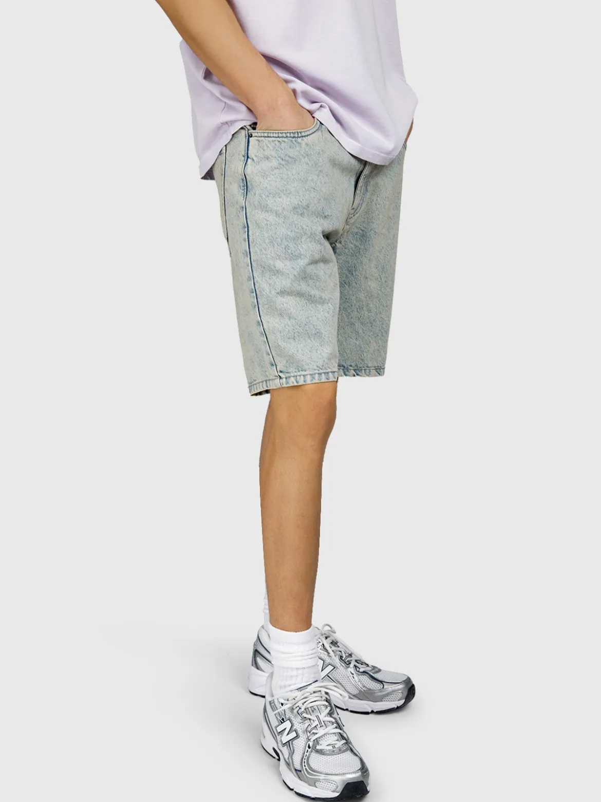 Relaxtime Heren Denim Shorts | Beige Blue Denim