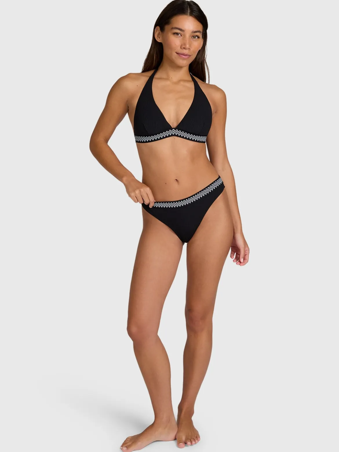 Relay-Rib Dames Bikini Bottom | Zwart