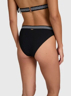 Relay-Rib Dames Bikini Bottom | Zwart