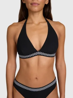 Relay-Rib Dames Bikini Top | Zwart