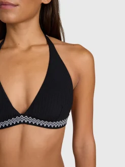 Relay-Rib Dames Bikini Top | Zwart
