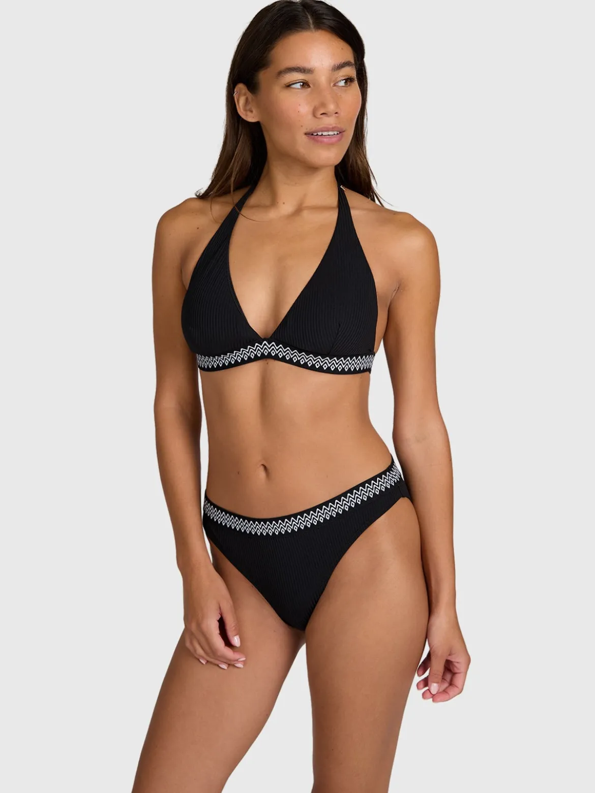Relay-Rib Dames Bikini Top | Zwart