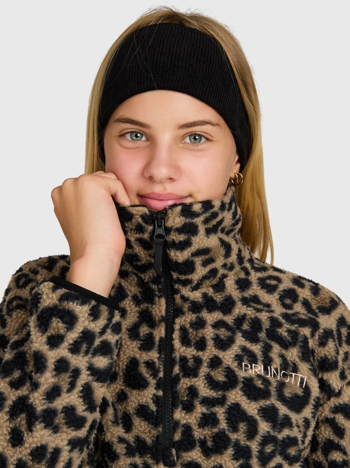 Rezany-Print Girls Snow Fleece | Black
