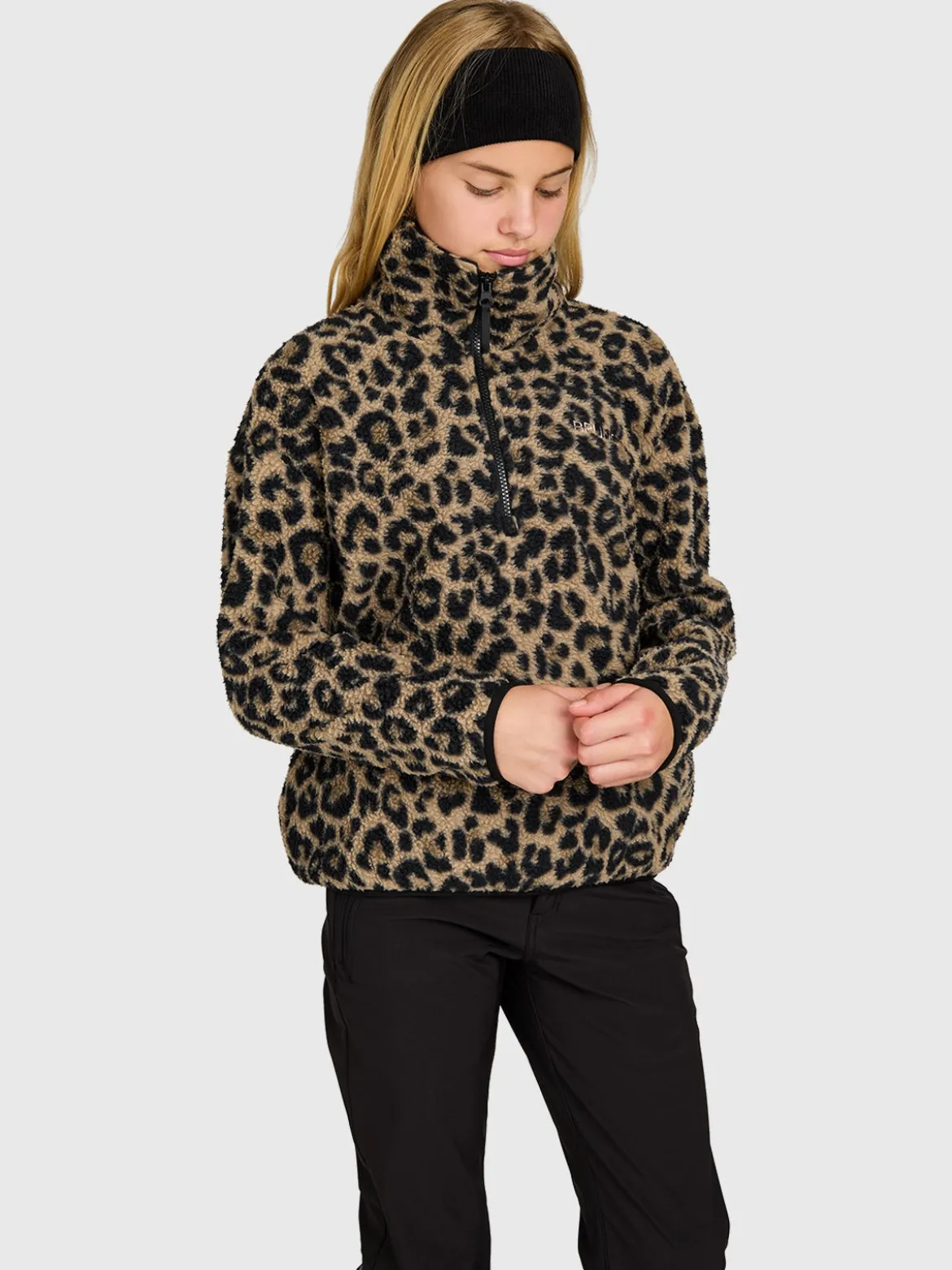 Rezany-Print Girls Snow Fleece | Black