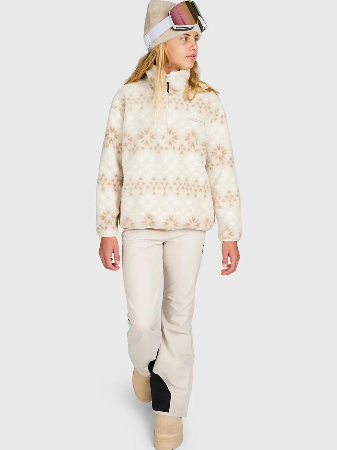 Rezany-Print Girls Snow Fleece | Moonbeam
