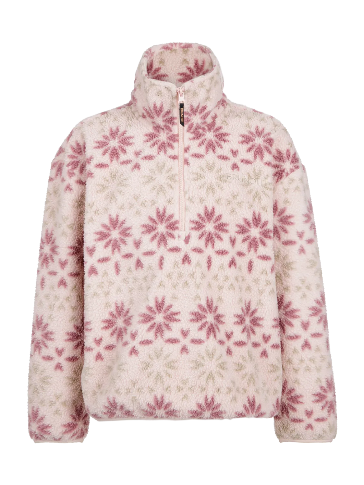 Rezany-Print Girls Snow Fleece | Sepia Rose