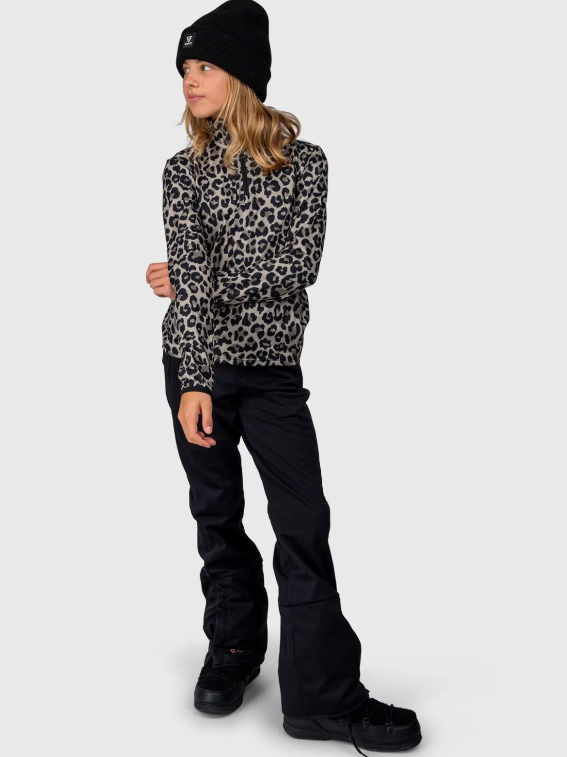 Rodiany-Print Girls Snow Fleece | Black
