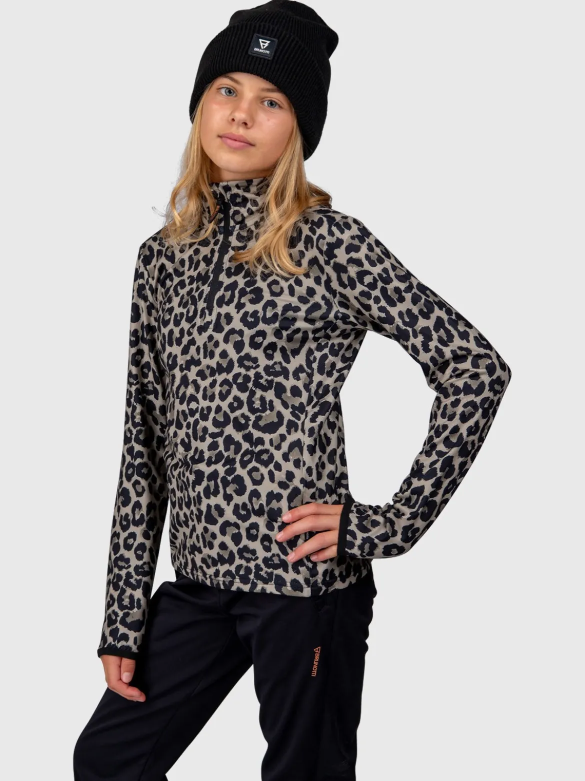 Rodiany-Print Girls Snow Fleece | Black