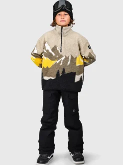 Rodrigy-Print Jongens Fleece | Zwart