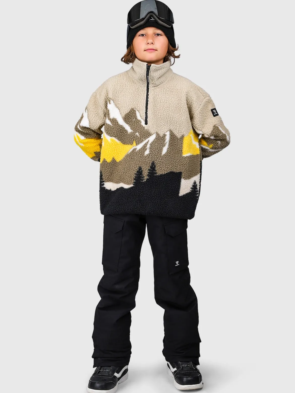 Rodrigy-Print Jongens Fleece | Zwart