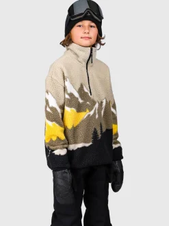 Rodrigy-Print Jongens Fleece | Zwart