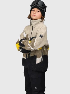 Rodrigy-Print Jongens Fleece | Zwart