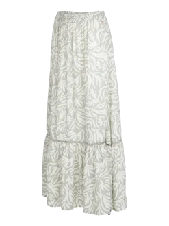 Romaine-Print Dames Skirt | Aqua Grey