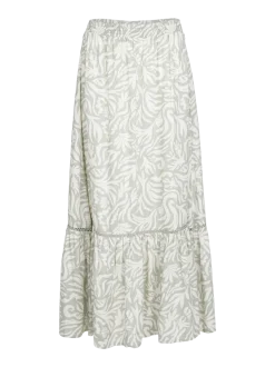 Romaine-Print Dames Skirt | Aqua Grey